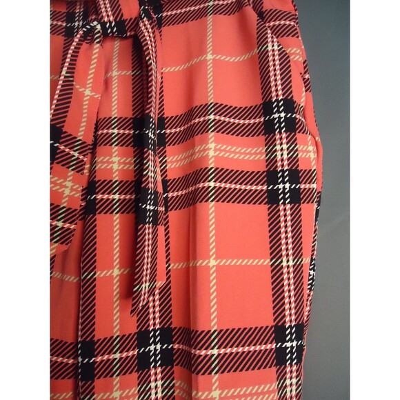 New York & Co Flat Front Dress Pants Hot Pink Black Plaid Size Med Barbi… - Picture 3 of 9